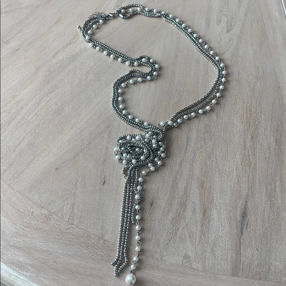 ☀️☀️3X$20 silver/pearl necklace